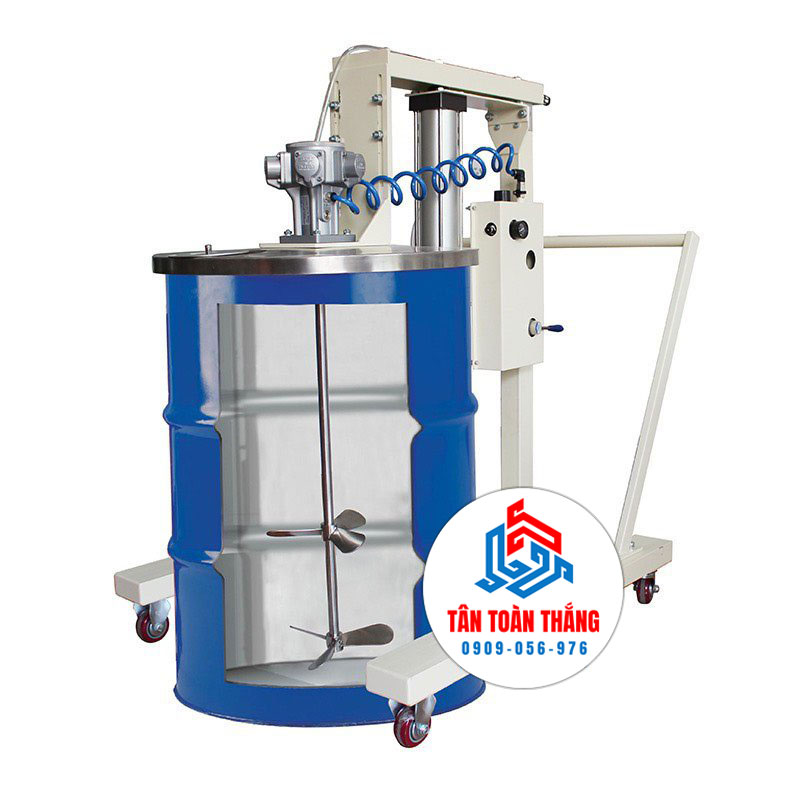 Hình ảnh máy khuấy thùng phuy có gắn nắp